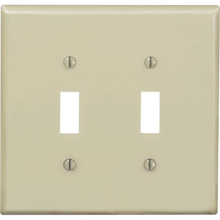 Leviton Leviton Ivory 2 gang Nylon Toggle Wall Plate 1 pk 00PJ2-00I
